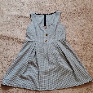 Shein Black & White Houndstooth Fit & Flare Dress